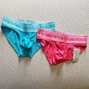 Men's Blue and Pink Casual Socks